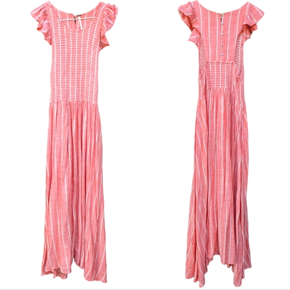 Free People Chambray Butterflies Midi Dress in Red - Picture 4 of 6